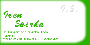 iren spirka business card